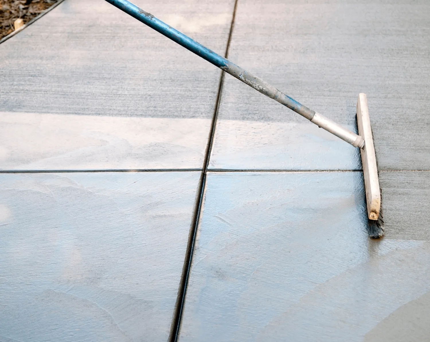 poured concrete patio in fort lauderdale having the final brush finish applied